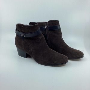 Coach Booties Womens 9.5 B Brown Suede Ankle Bootie Patricia Dark Academia